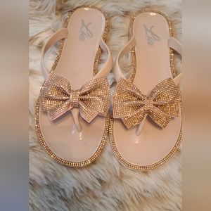Bling Bow Flip Flops